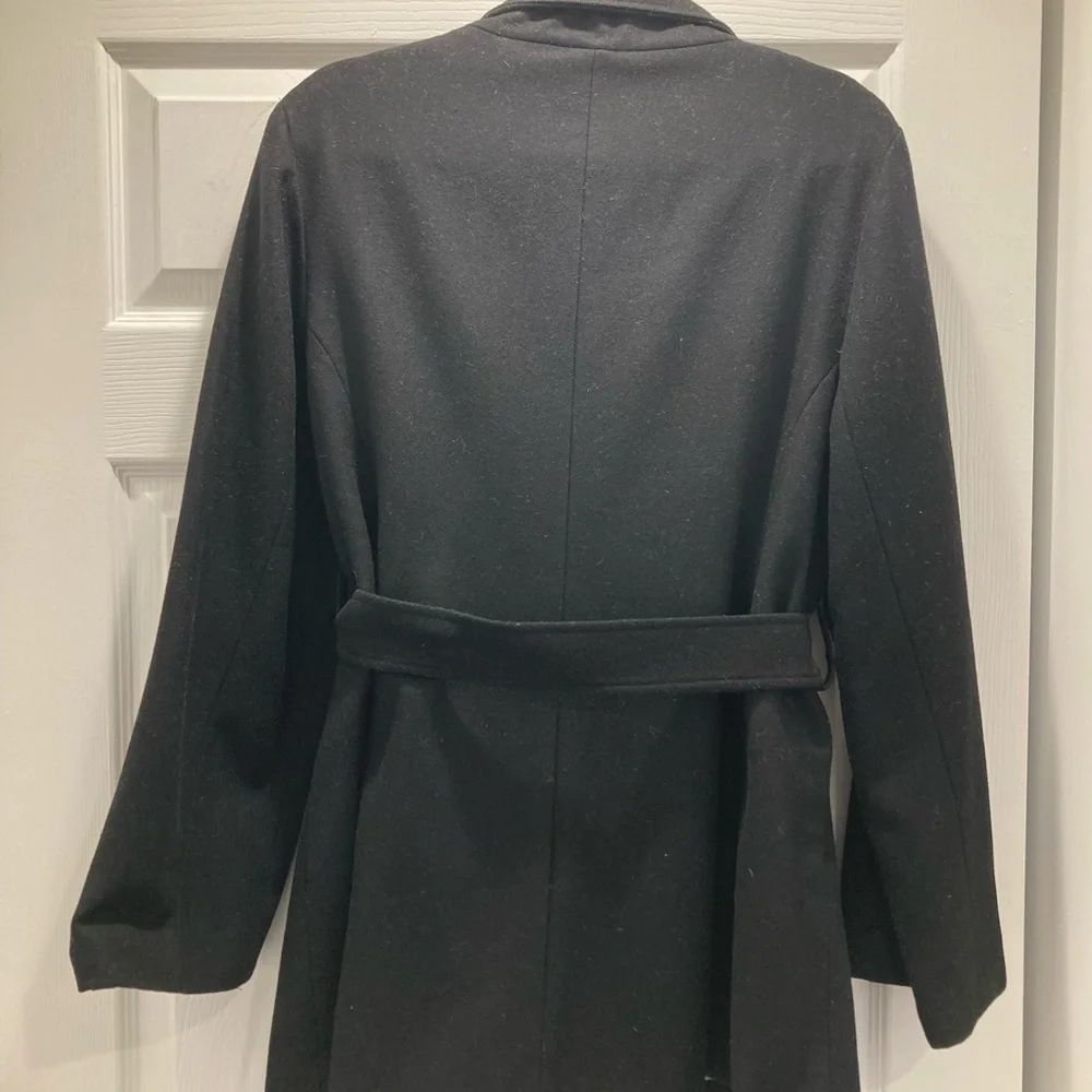 Steve Madden Women's Size Large Black Belted Trench Jacket - Picture 2 of 4